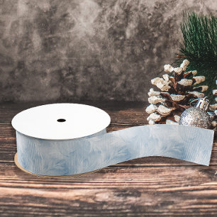 Winter Wonderland Blue frosty pattern Grosgrain Ribbon