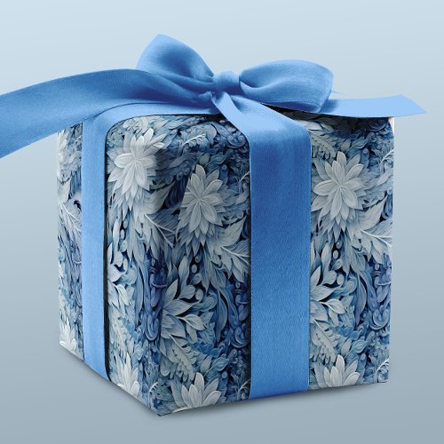 Winter Wonderland Blue frosty pattern Wrapping Paper