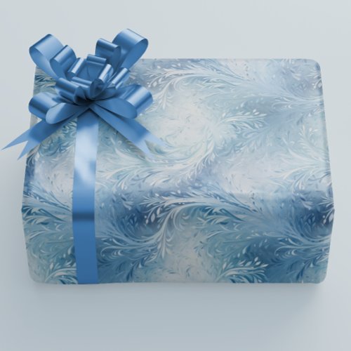 Winter Wonderland Blue frosty pattern Wrapping Paper
