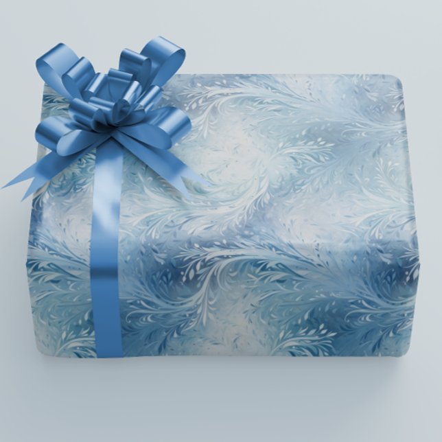 Winter Wonderland Blue frosty pattern Wrapping Paper (Creator Uploaded)