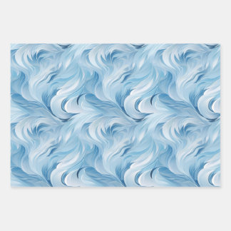 Winter Wonderland Blue frosty pattern Wrapping Paper Sheets