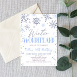 Winter Wonderland Blue Snowflake Birthday Party Invitation<br><div class="desc">This is a Winter Wonderland Blue Snowflake Birthday Party Invitation!</div>