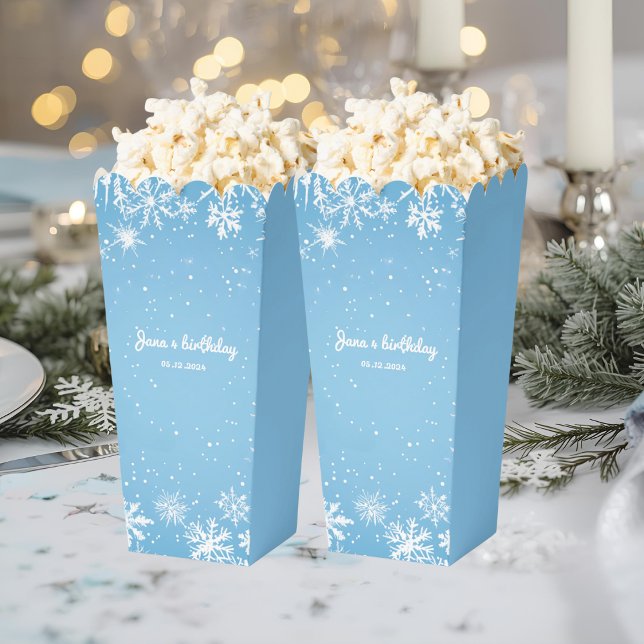 Winter Wonderland Blue Snowflake Favor Boxes (Creator Uploaded)