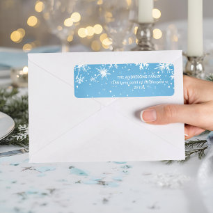 Winter Wonderland Blue Snowflake Label