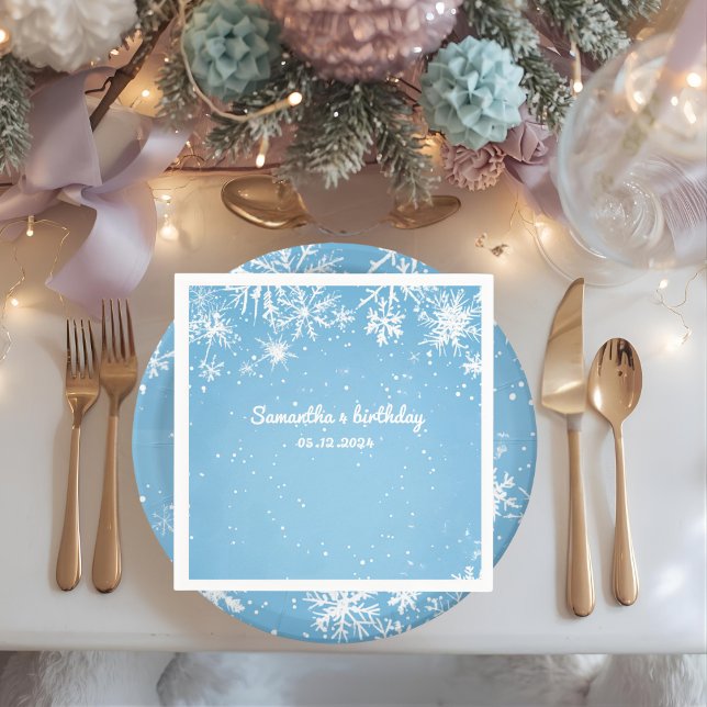 Winter Wonderland Blue Snowflake Napkins (Creator Uploaded)
