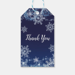 Winter Wonderland Blue & White Snowflakes Favor Gift Tags