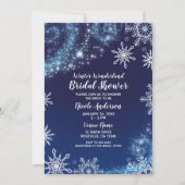 Winter Wonderland Blue & White Sparkle Snowflakes Invitation (Front)