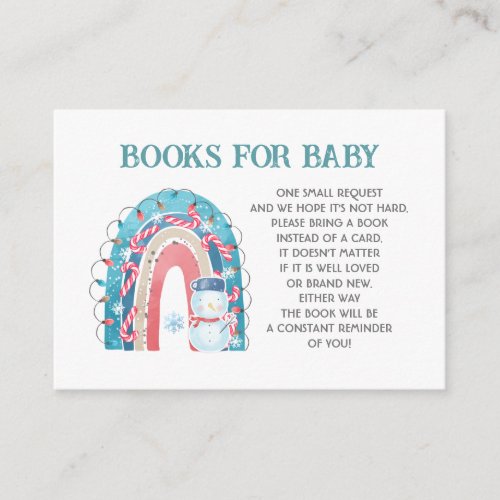 Winter Wonderland Books for Baby Bring A Book Enclosure Card