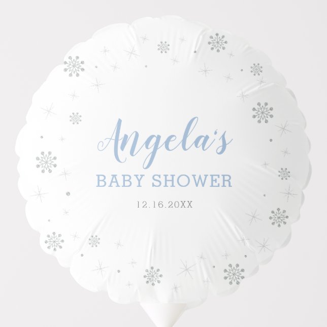Winter Wonderland | Boy Baby Shower Balloons (Front)