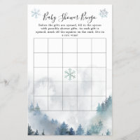 Winter Wonderland Boy Baby Shower Bingo Game