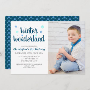 Winter Wonderland Boy Birthday Invitation