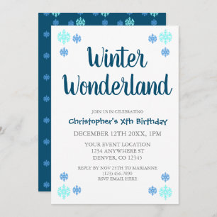 Winter Wonderland Boy Birthday Invitation