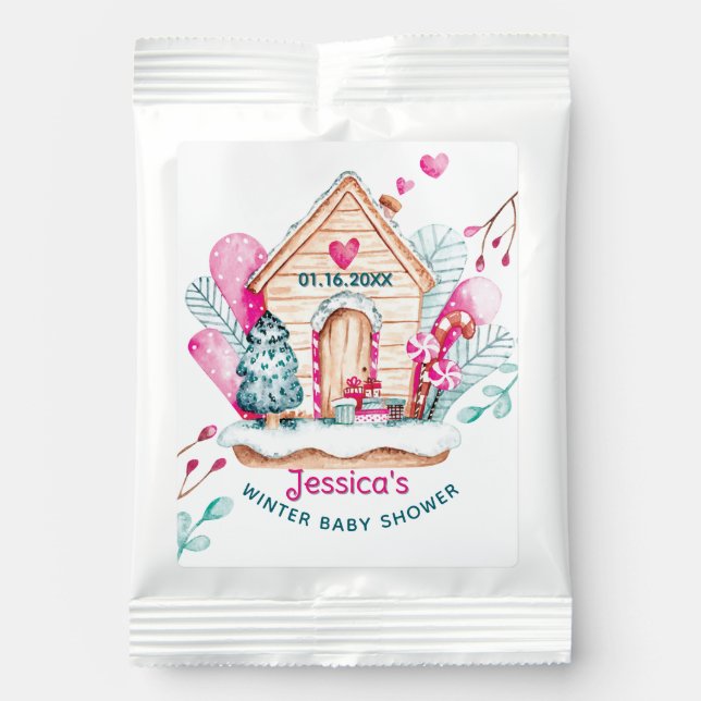 Winter Wonderland Boy Girl Baby Shower Lemonade Drink Mix (Front)