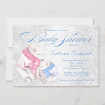 Winter Wonderland Boys Bear Baby Shower Invitation