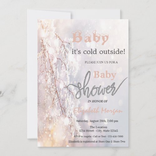 Winter Wonderland Branches Baby Shower  Invitation