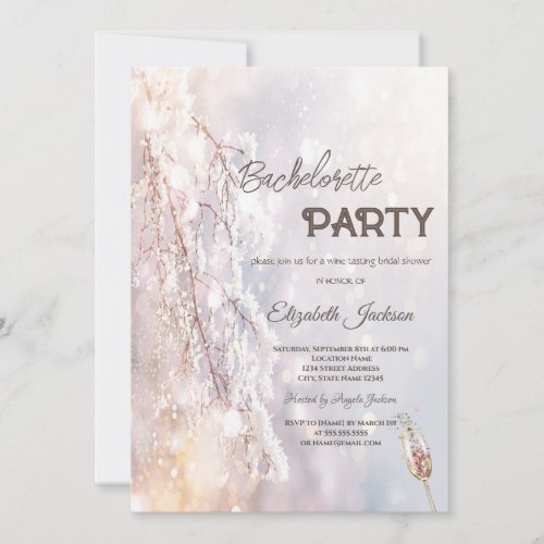 Winter Wonderland Branches Bachelorette   Invitation