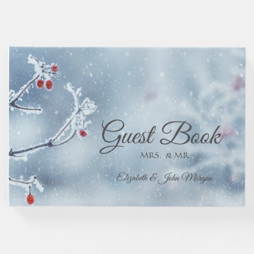 Winter Wonderland Branches Blue Guest Book