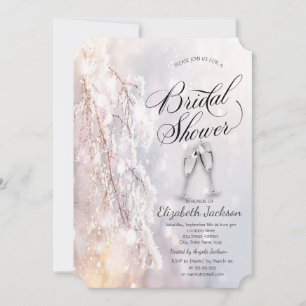 Winter Wonderland Branches Glass Bridal Shower Invitation