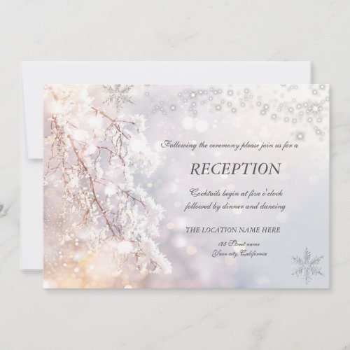 Winter Wonderland Branches Reception  Invitation