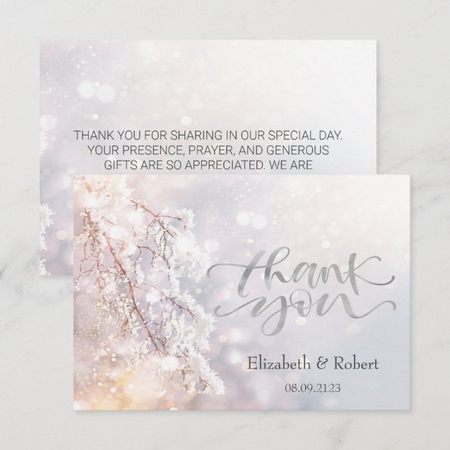 Winter Wonderland Branches Thank You Card (Front/Back)