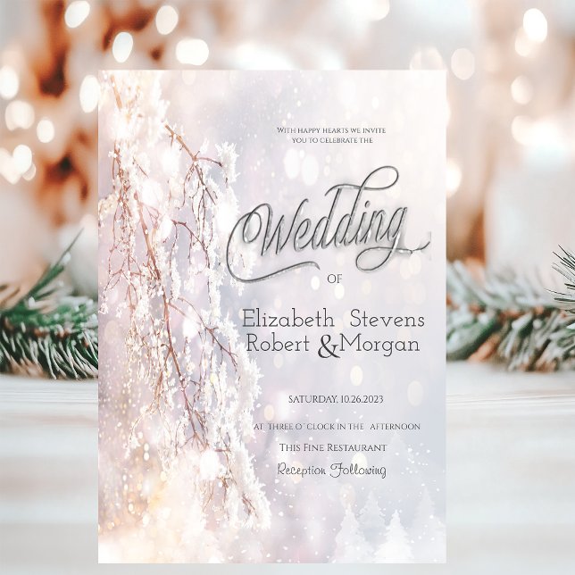 Winter Wonderland Branches Wedding Invitation (Creator Uploaded)