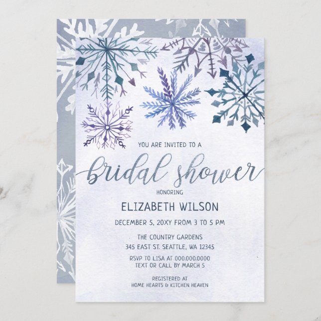 Winter Wonderland Bridal Shower Invitation (Front/Back)