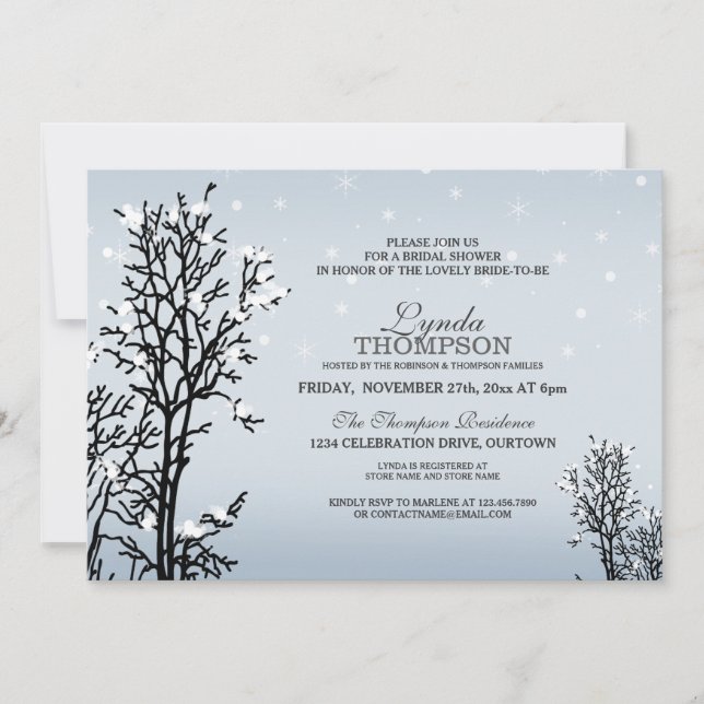 Winter Wonderland Bridal Shower Invitation (Front)