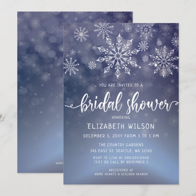 Winter Wonderland Bridal Shower Invitation (Front/Back)