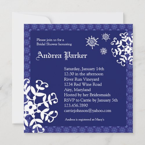 Winter Wonderland Bridal Shower Invitation