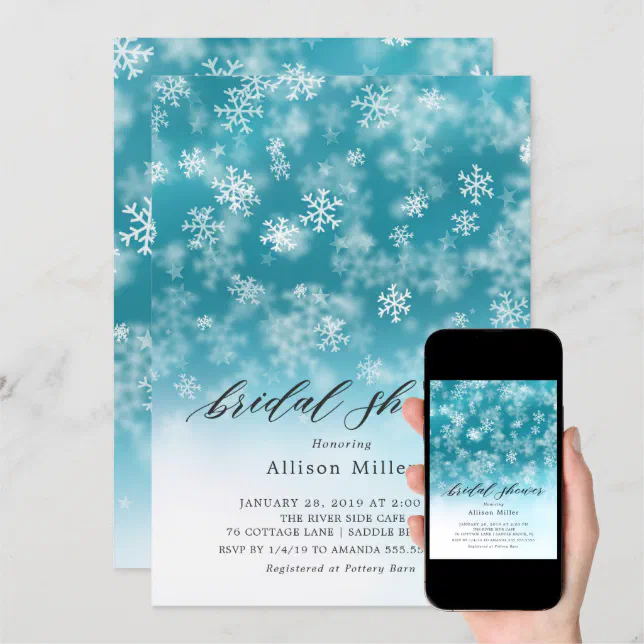 Winter Wonderland Bridal Shower Invitations | Zazzle