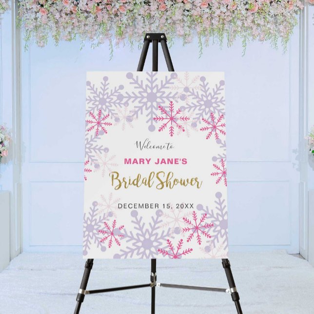 Winter Wonderland Bridal Shower Pink Snowflake  Foam Board (Creator Uploaded)