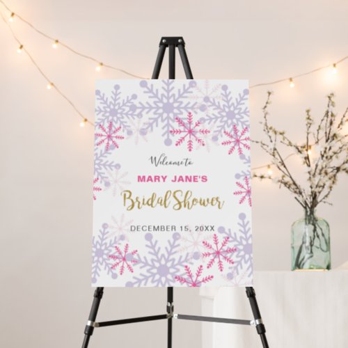 Winter Wonderland Bridal Shower Pink Snowflake  Foam Board