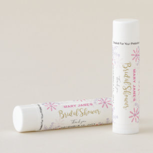 Winter Wonderland Bridal Shower Pink Snowflake Lip Balm