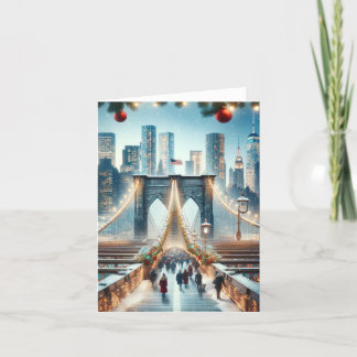 Winter Wonderland. Brooklyn Bridge - New York Holiday Card