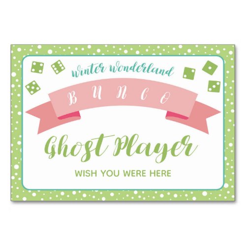 Winter Wonderland Bunco Game Ghost Player Card