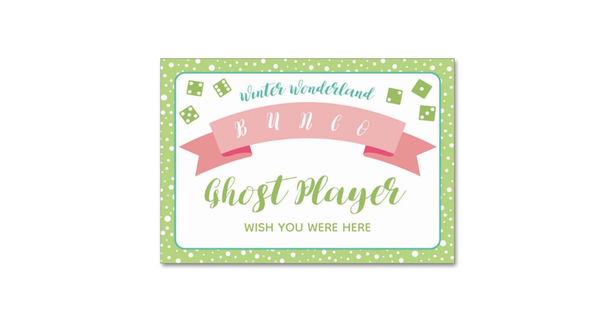 Winter Wonderland Bunco Game Ghost Player Card | Zazzle
