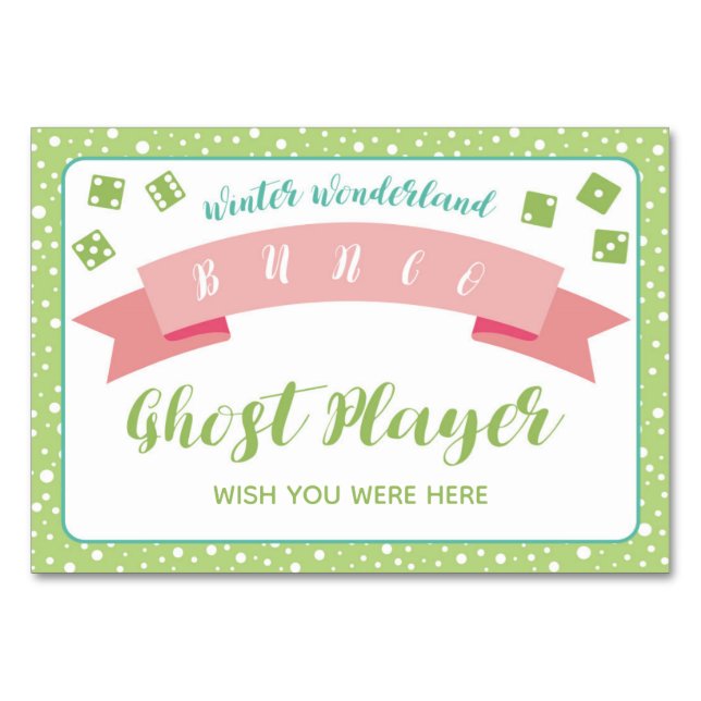 Winter Wonderland Bunco Game Ghost Player Card (Back)