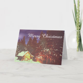 Winter Wonderland Cabin Merry Christmas Cozy Card