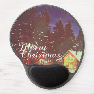 Winter Wonderland Cabin Merry Christmas Cozy Gel Mouse Pad