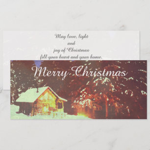 Winter Wonderland Cabin Merry Christmas Cozy Invitation