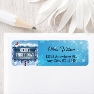Winter Wonderland Cardinal Festive Holiday Return Label