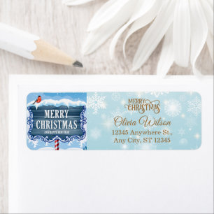 Winter Wonderland Cardinal Festive Holiday Return Label