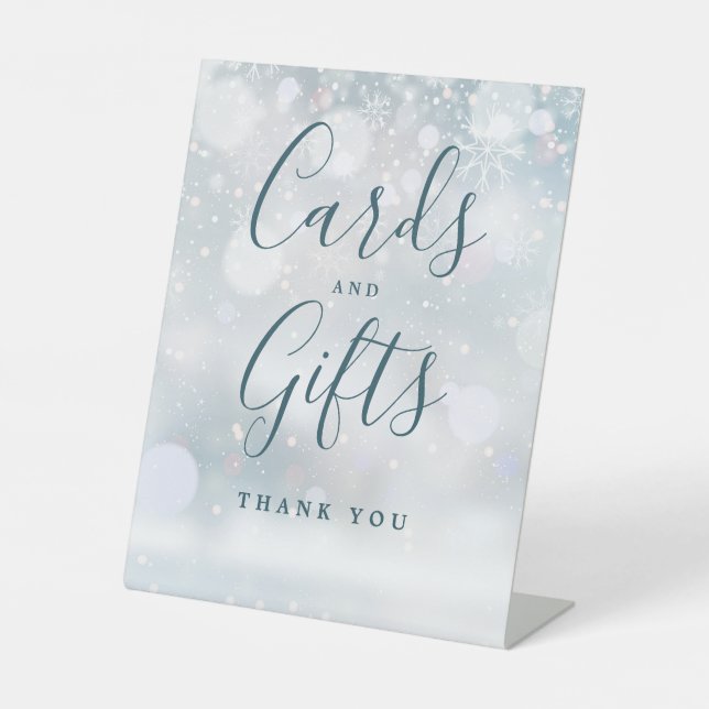 Winter Wonderland Cards And Gifts Pedestal Sign (Front)