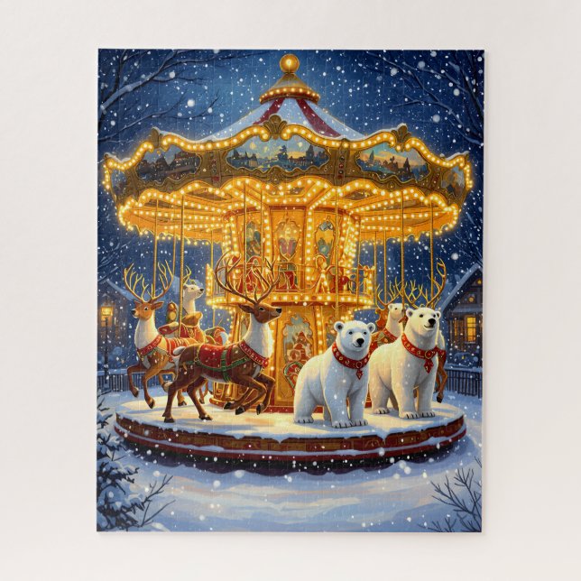 Winter Wonderland Carousel  Jigsaw Puzzle (Vertical)
