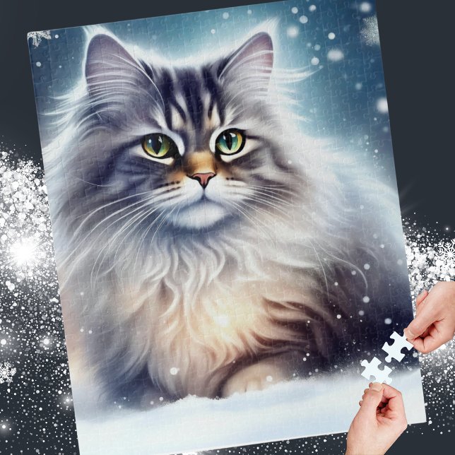 Winter Wonderland Cat Jigsaw Puzzle (Creator Uploaded)