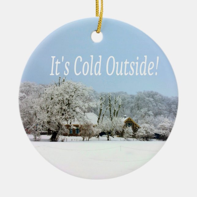 winter wonderland ceramic ornament (Front)