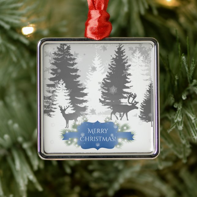 Winter Wonderland Ceramic Ornament - Blue (Tree)