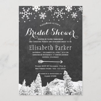 Winter Wonderland Chalkboard Bridal Shower Invitation by invitations_kits at Zazzle
