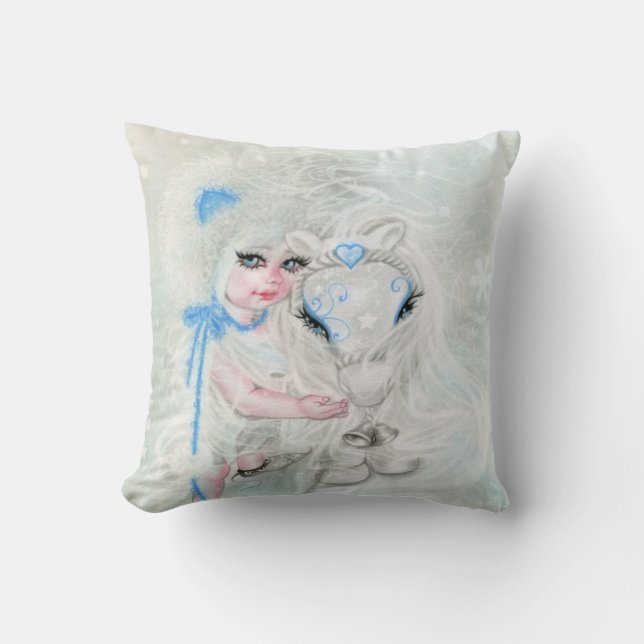 Winter Wonderland   Chibi  Girl Pony Pillow (Front)