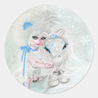 Winter Wonderland   Chibi  Girl Pony sticker